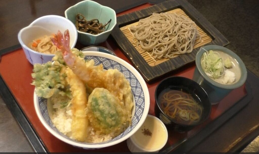 上天丼と冷たいおそば